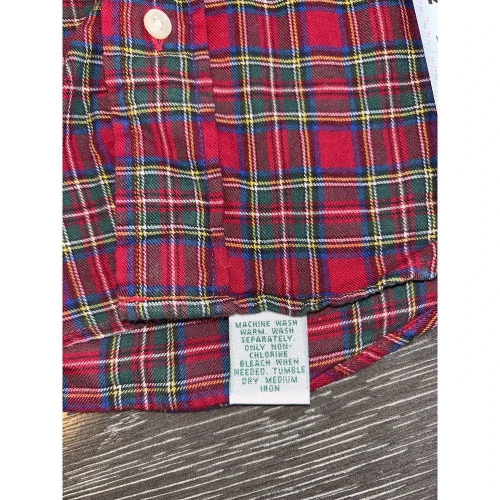 Vintage Polo Ralph Lauren Mens Western‎  Shirt Red Sz L Flannel Plaid